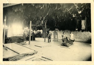 France Tannery interior Skins hides hanging drying Old Photo 1930