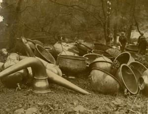 France Abbaye Grande Chartreuse catastrophe Distillerie Alambics ancienne photo 1935