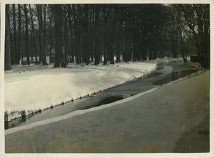 Netherlands Snowy winter landscape Canal Bush 2 Old amateur Photos 1940