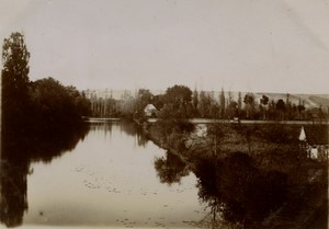 France near Château d'Anet? Canal Countryside Old amateur Photo 1900