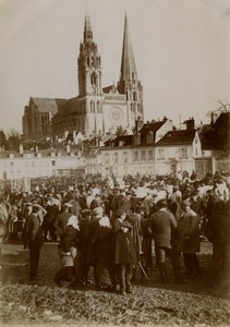 France Chartres Market Scene Cathedral Old amateur Photo 1900