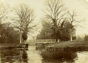 France near Maintenon? Eure river canal Bridge Old amateur Photo 1900