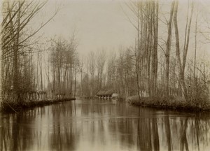 France near Maintenon? Eure river wash house Old amateur Photo 1900