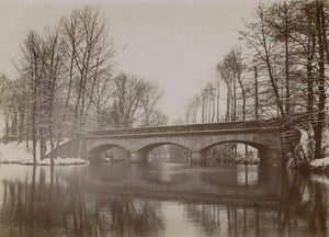 France near Maintenon? Eure river Bridge Countryside Old amateur Photo 1900 #1