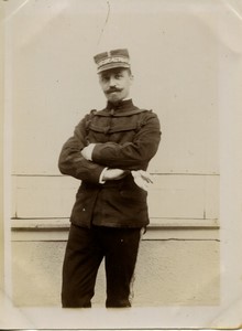 France Chartres Region Man in Military Uniform Moustache Old Photo 1900 #1