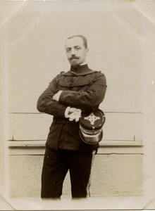 France Chartres Region Man in Military Uniform Moustache Old Photo 1900 #2
