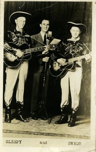 Canada Sleepy and Swede Country Music Singers old Photo Postcard 1940