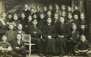France? Catholic Boys School S.M. Old Photo Postcard 1920