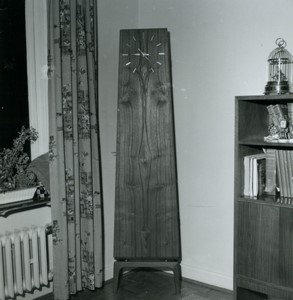 Belgium Grand Clock in living room Old Small Snapshot Photo 1964