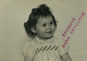 France Little Girl portrait untouched proof Old Photo 1967