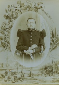 France Commercy Military Uniform Infantry Old Cabinet Photo Bachelart 1900