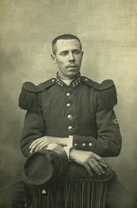 France Valenciennes Man in Military Uniform Infantry Cabinet Photo Martin 1900