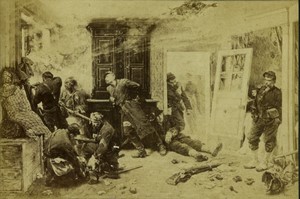France A de Neuville les dernieres cartouches Old Cabinet Photo Goupil 1880