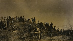 France German General Staff during the Battle of Sedan Old Cabinet Photo 1870