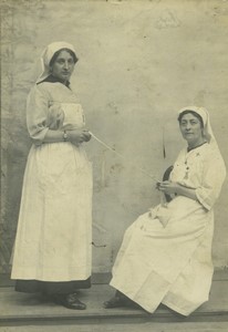 France Military Nurses Old Cabinet Photo 1916