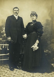 France Tourcoing Couple Posing Old Cabinet Photo Deltour 1900