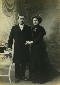 France Tourcoing Couple Posing Old Cabinet Photo Baert 1900 #3