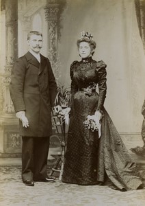 France Tourcoing Couple Posant Old Cabinet Photo Bataille 1900