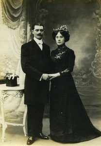 France Tourcoing Couple Posing Old Cabinet Photo Baert 1900 #2