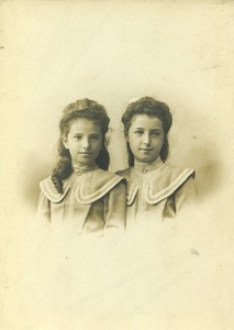 France Paris Two Sisters Old Cabinet Photo Grands Magasins du Louvre 1900