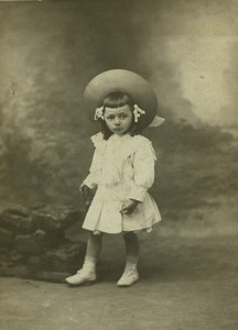 France Tourcoing Toddler Girl Posing Old Cabinet Photo Baert 1900 #2