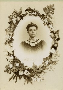 France Roubaix Woman Portrait Old Cabinet Photo Olivier 1900 #1