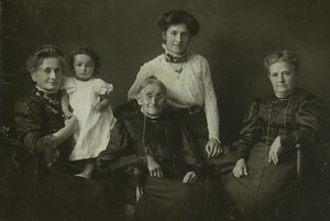 Swiss Baden Women Family Old Cabinet Photo Zipser & Schmidt 1909