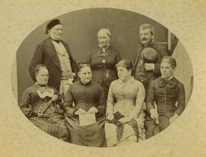 France Famille André Martin Portrait de Groupe Ancienne Photo Carte Cabinet 1890
