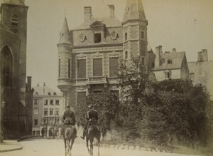 Luxembourg Marie Therese Avenue Officers on Horse back Old Photo 1890