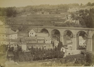 Luxembourg the viaduct connecting the city to the Railway Ancienne Photo 1890