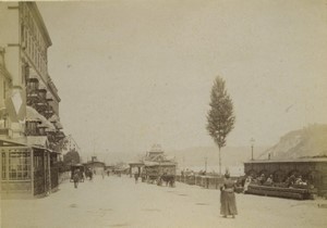 Germany Koblenz the Rhine in front of Hotel Bellevue Old Photo 1890