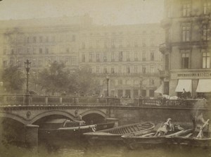 Germany Hamburg Binnenalster? & Bridge Reesendamm Old Photo 1890