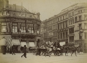 Germany Hamburg Tribe of nomadic gypsies 16 people on the cart Old Photo 1890