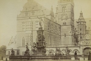 Denmark Frederiksborg Castle near Copenhagen Fountain Old Photo 1890