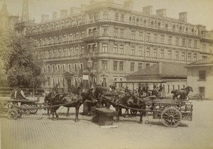 Sweden Stockholm Banal feeders for horses in the Vasagatan Old Photo 1890