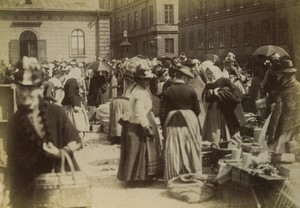 Suede Stockholm marchands de légumes secs de la place Riddartins Riddarhustorget? Ancienne Photo 1890