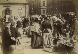 Stockholm dried vegetable sellers Riddartins square Market Photo 1890