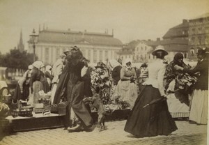 Sweden Stockholm Riddartins Square Flower sellers Riddarhustorget? Photo 1890