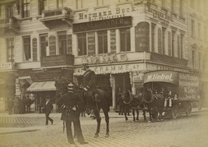 Allemagne Berlin Policiers Friedrichstraße Herman Bock Photographe Ancienne Photo 1890