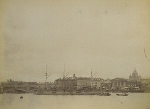 Russia Saint Petersburg? panorama Military Ship Old Photo 1890