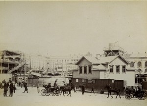 Russia Saint Petersburg or Moscow? Horse Carriages Busy street Old Photo 1890