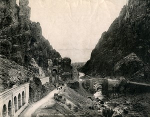 Algeria El Kantara Gorge Desert entrance Old Photo Leroux 1900