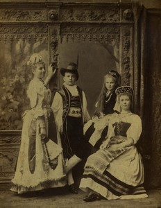France Laval D'argouges Family Children in Costumes Old Photo Gallas 1890