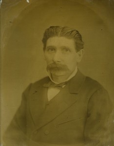 France Large portrait of Man with Moustache old Photo 1880