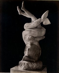 Italy Naples Napoli Eros with Dolphin Amore Delfino Sculpture Photo Sommer 1880