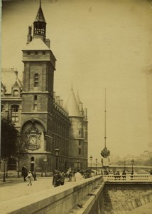 France Paris Tour de l'Horloge du palais de la Cité Clock Tower old Photo 1880