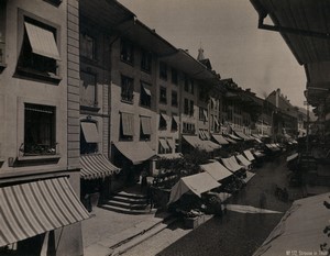 Switzerland Thun High Street shops old Photo 1900
