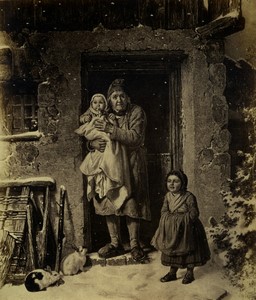 Germany Munich Munchen Pinakothek Bischoff’s first snow Old Photo 1870