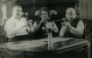 France the card players Posing for the photographer old Photo 1935