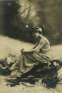 France Elegant Woman in Studio décor Fashion Old Photo Reutlinger 1900 #2